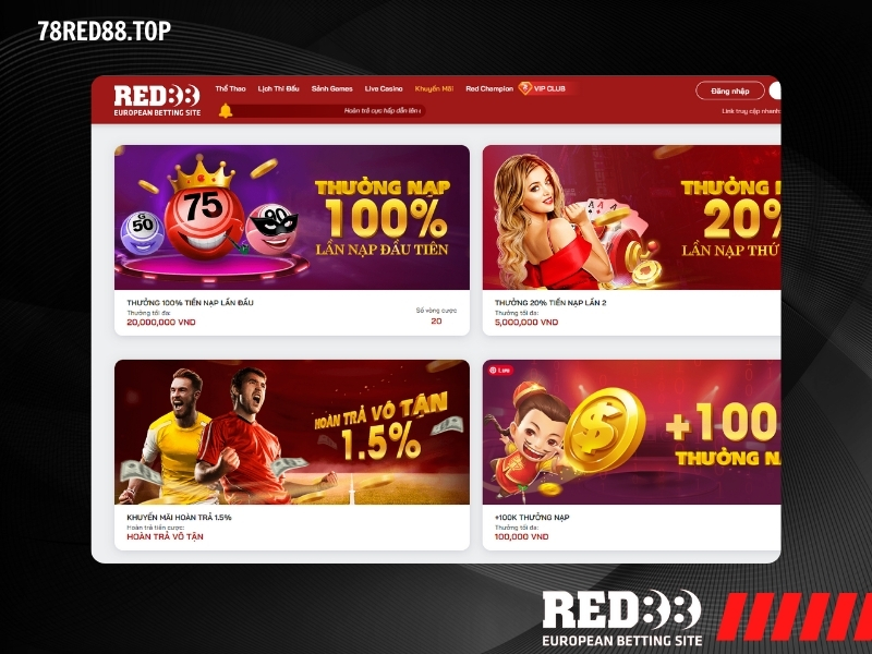RED88 – Nhà Cái Cá Cược Thể Thao, Live Casino Tak.eu.com Các chương trình khuyến mãi hấp dẫn
