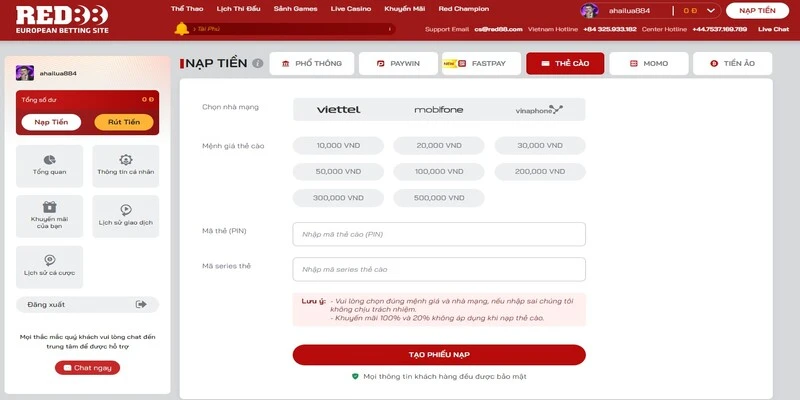 RED88 – Nhà Cái Cá Cược Thể Thao, Live Casino Tak.eu.com Cách thức nạp
